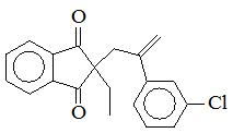 2-[2-(3-氯苯基)丙-2-烯-1-基]-2-乙基茚滿-1,3-二酮；
2-[2-(3-Chlorophenyl)-2-propen-1-yl]-2-ethyl-1H-indene-1,3(2H)-dione；
CPED